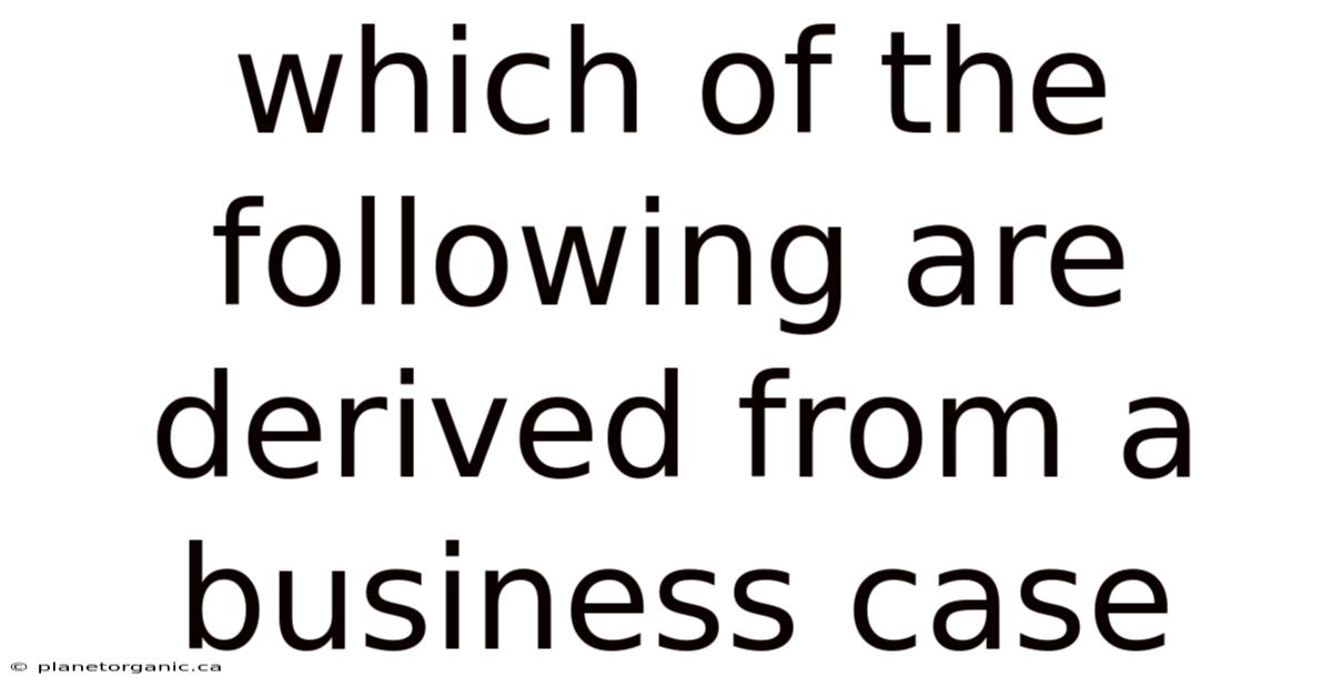 Which Of The Following Are Derived From A Business Case