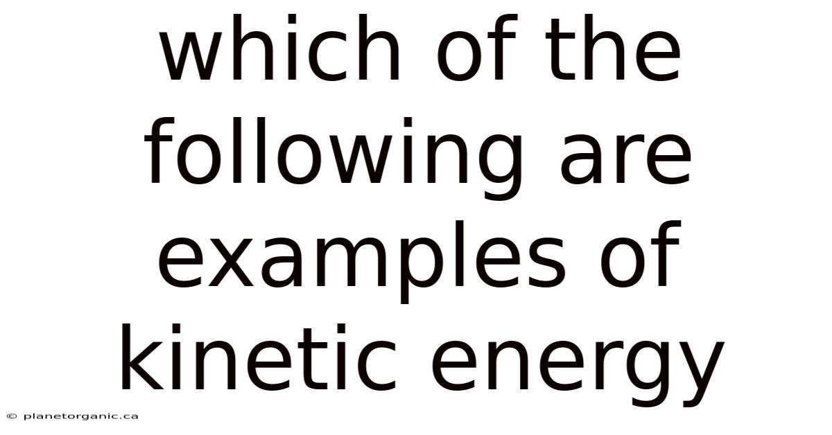 Which Of The Following Are Examples Of Kinetic Energy