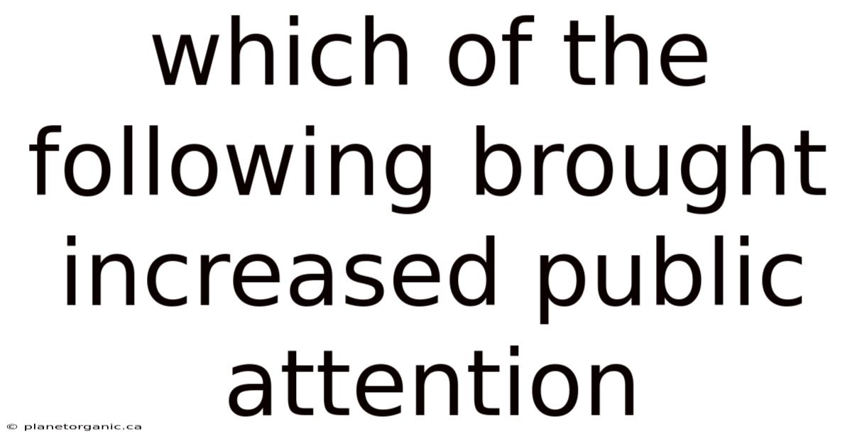 Which Of The Following Brought Increased Public Attention