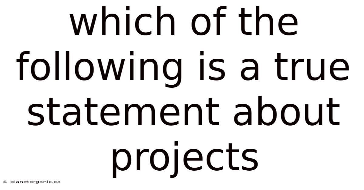 Which Of The Following Is A True Statement About Projects