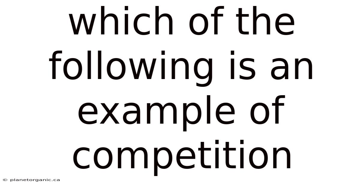 Which Of The Following Is An Example Of Competition