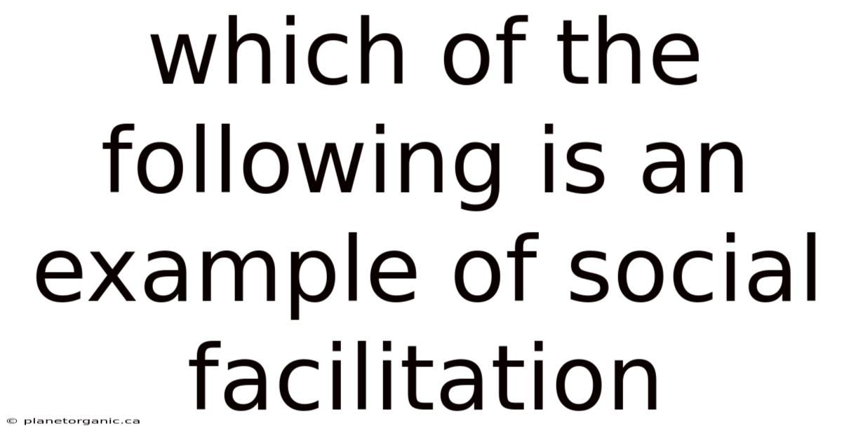 Which Of The Following Is An Example Of Social Facilitation