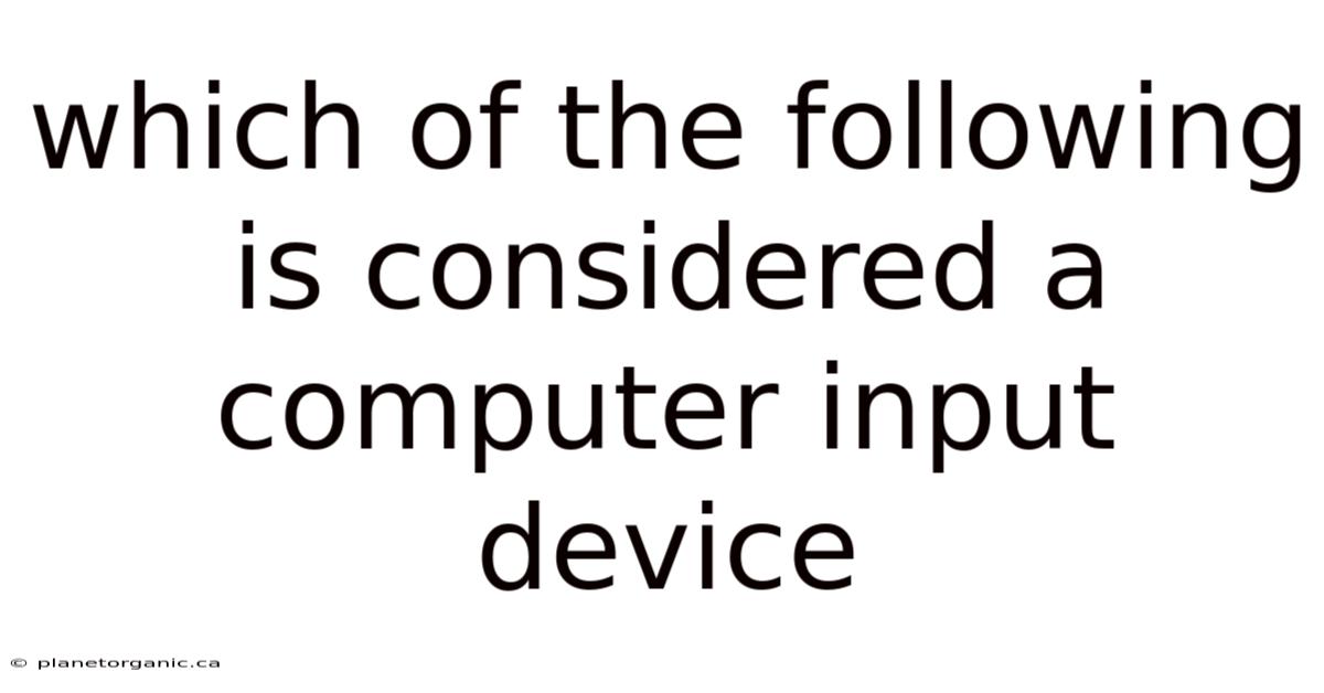 Which Of The Following Is Considered A Computer Input Device