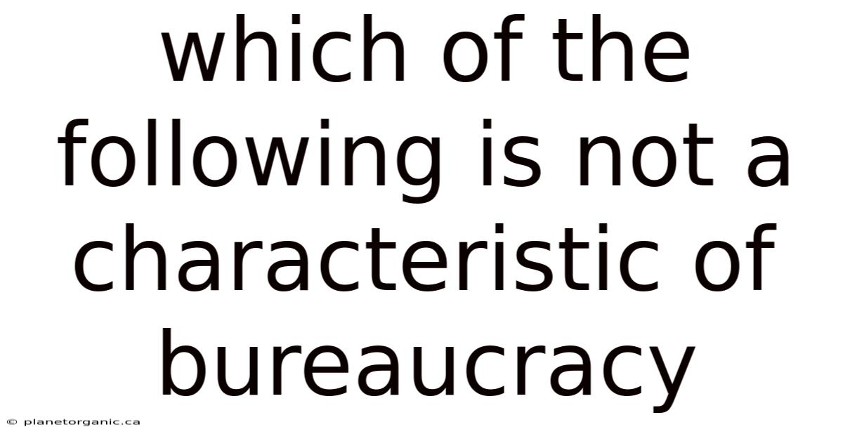 Which Of The Following Is Not A Characteristic Of Bureaucracy