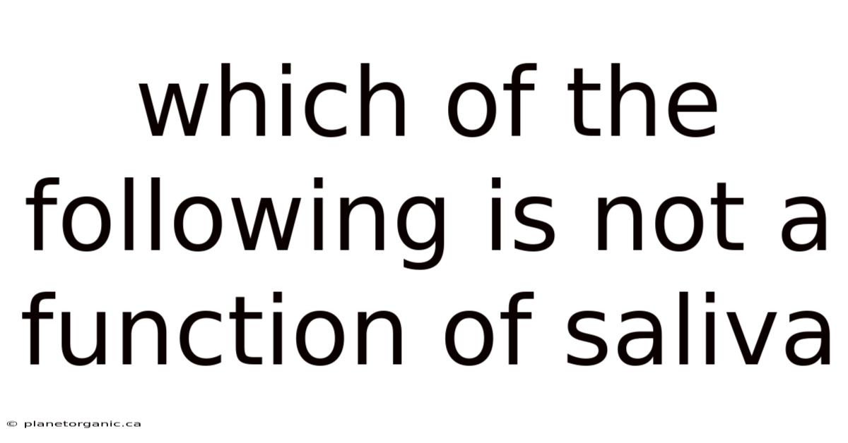 Which Of The Following Is Not A Function Of Saliva