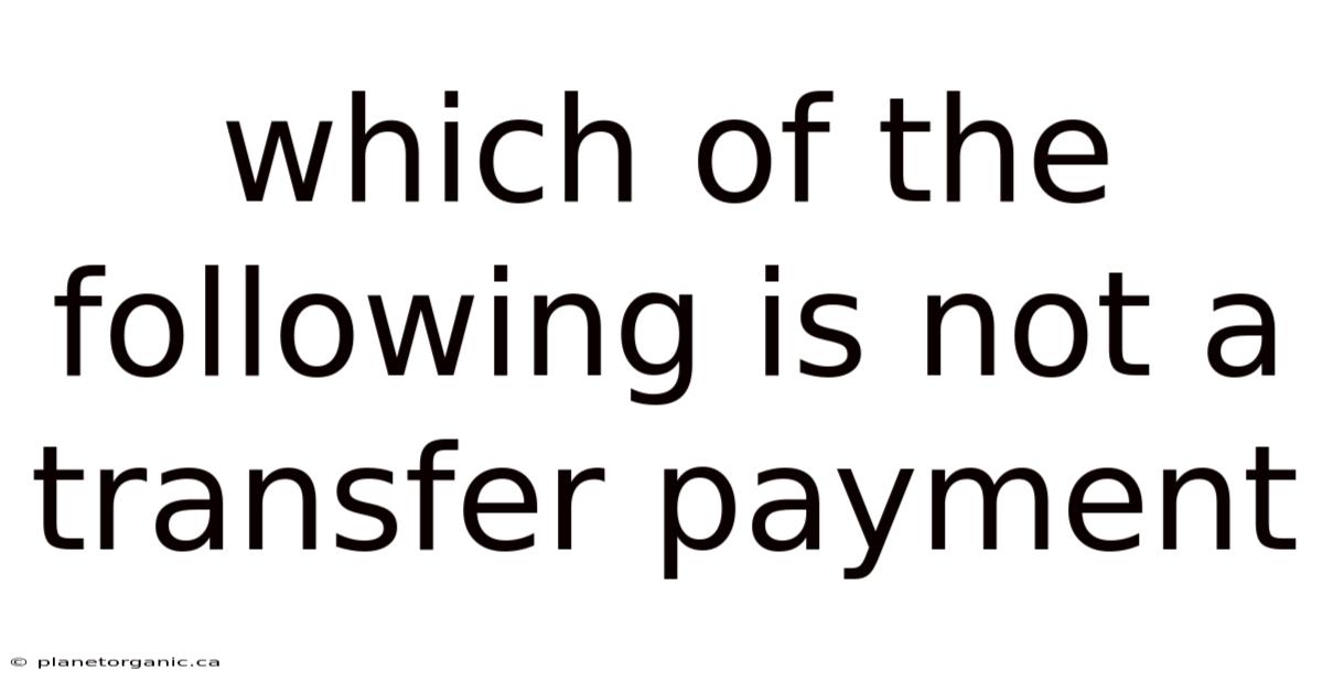 Which Of The Following Is Not A Transfer Payment