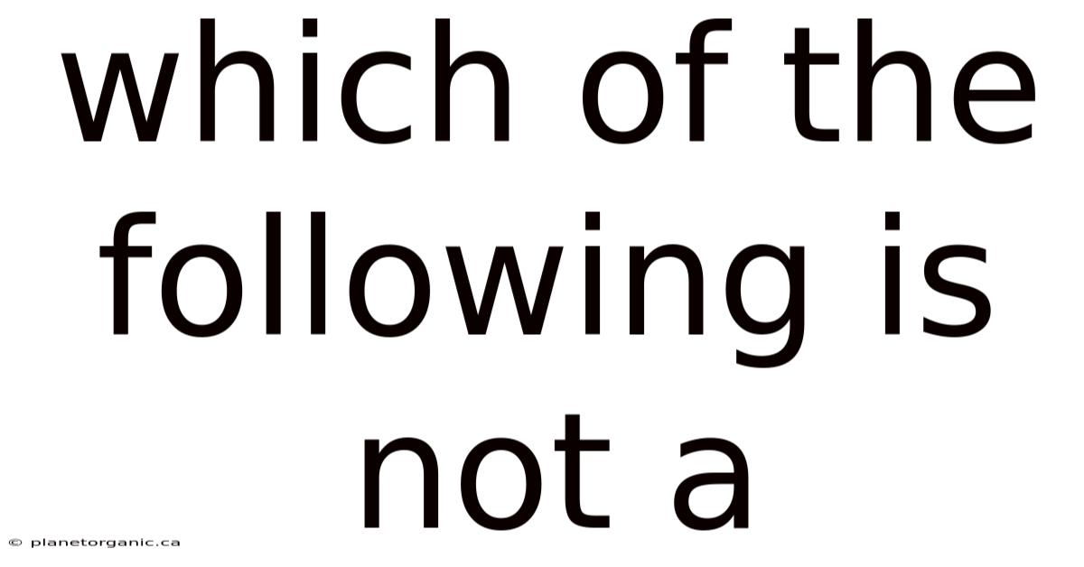 Which Of The Following Is Not A