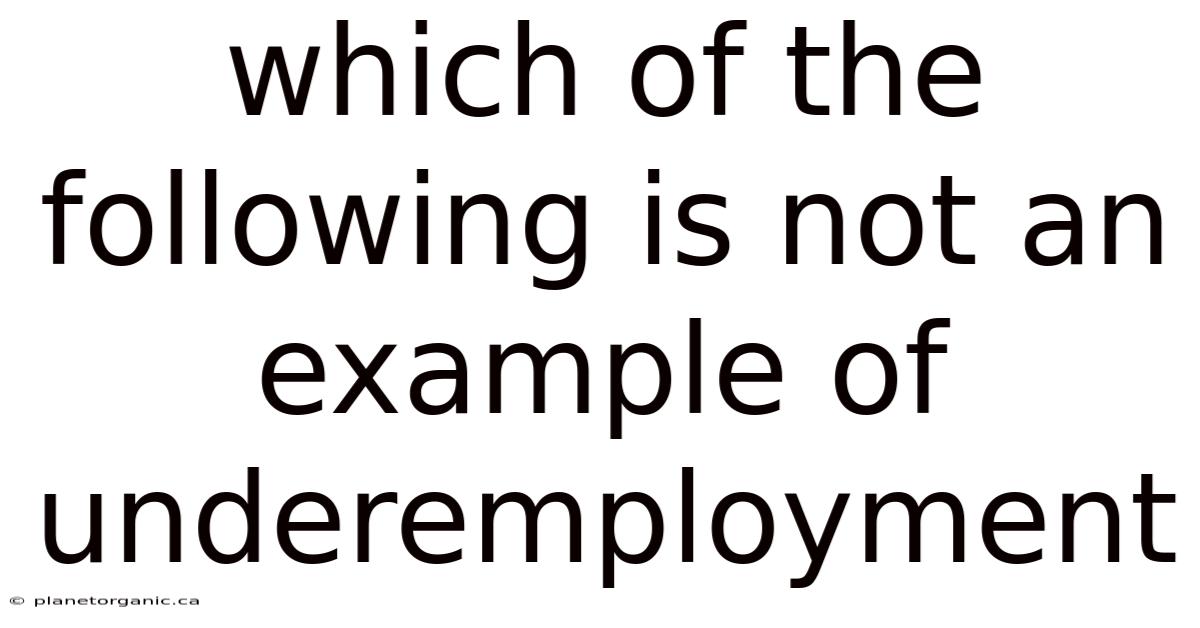 Which Of The Following Is Not An Example Of Underemployment