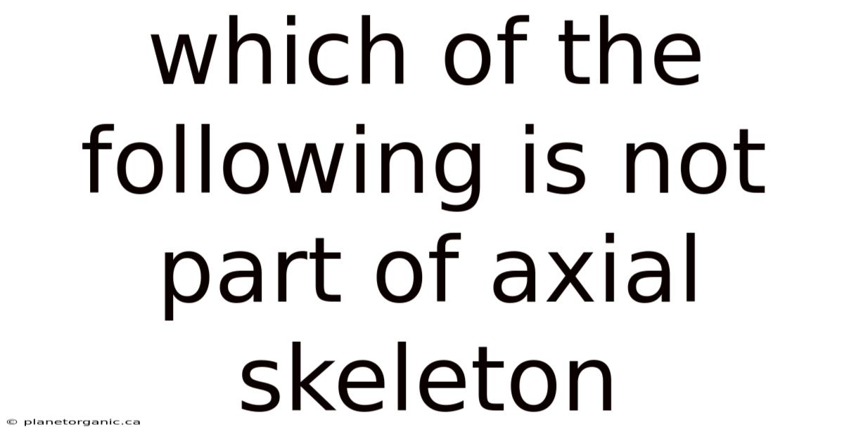 Which Of The Following Is Not Part Of Axial Skeleton