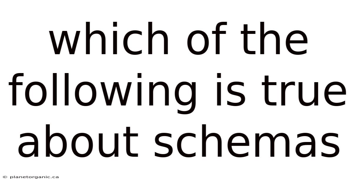 Which Of The Following Is True About Schemas