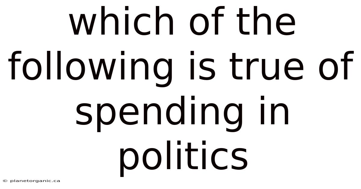Which Of The Following Is True Of Spending In Politics