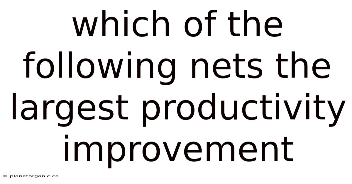 Which Of The Following Nets The Largest Productivity Improvement