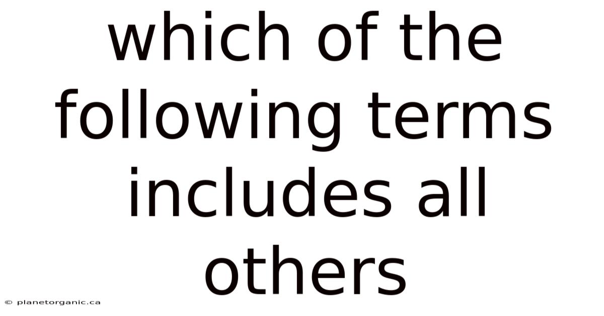 Which Of The Following Terms Includes All Others