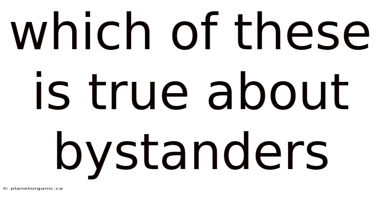 Which Of These Is True About Bystanders