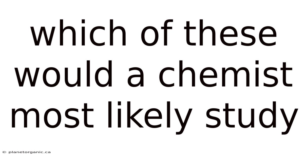 Which Of These Would A Chemist Most Likely Study