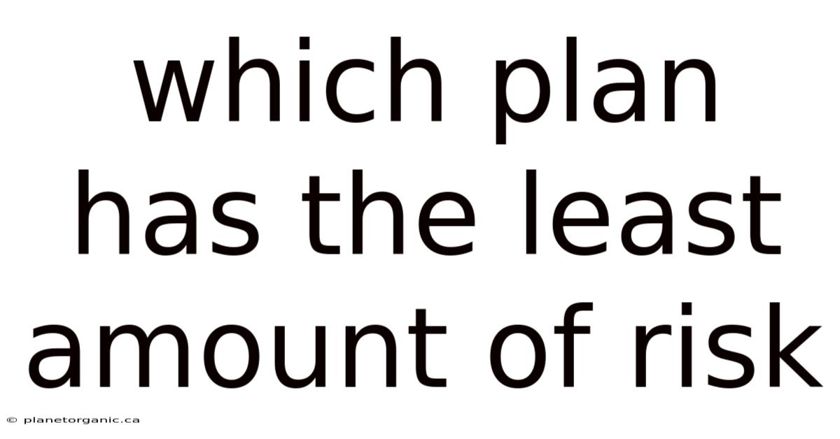 Which Plan Has The Least Amount Of Risk