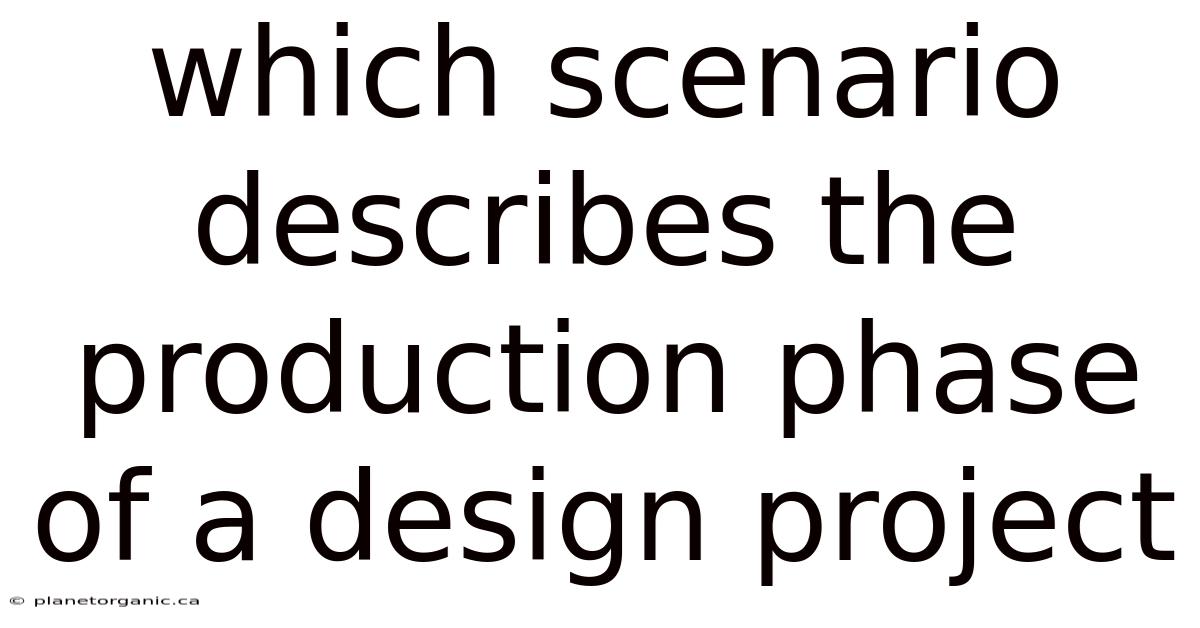 Which Scenario Describes The Production Phase Of A Design Project