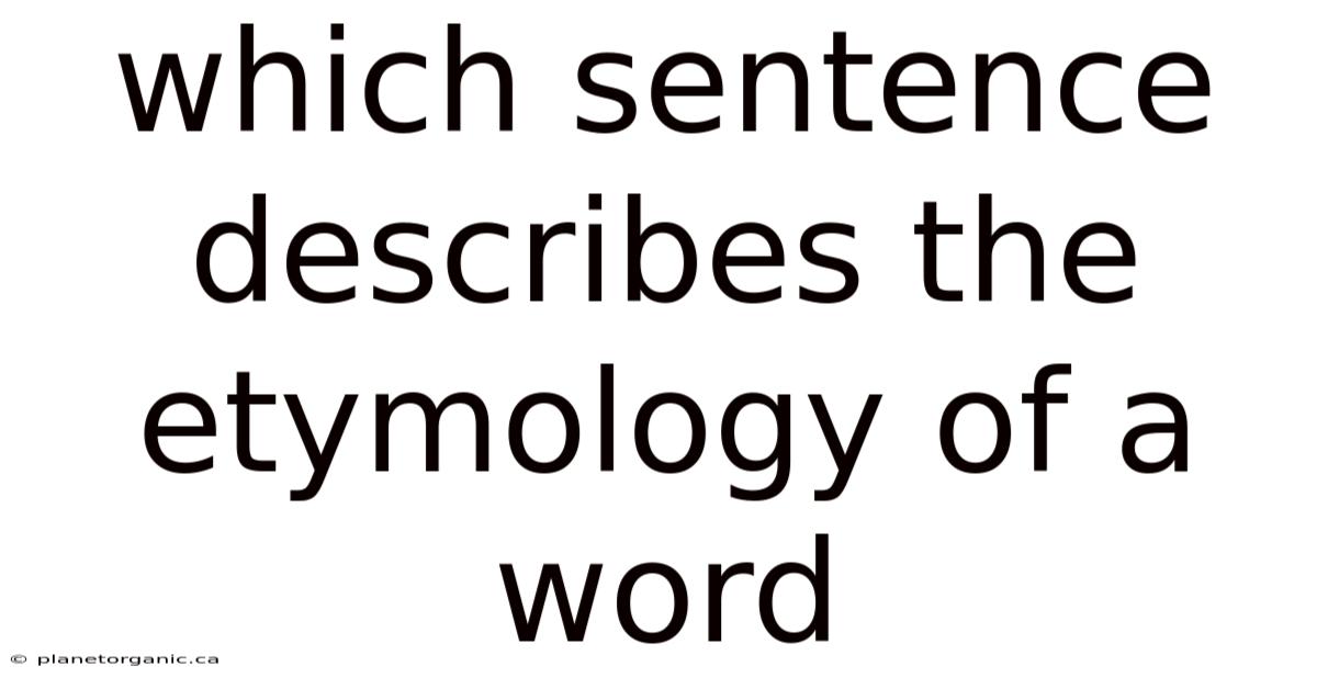 Which Sentence Describes The Etymology Of A Word