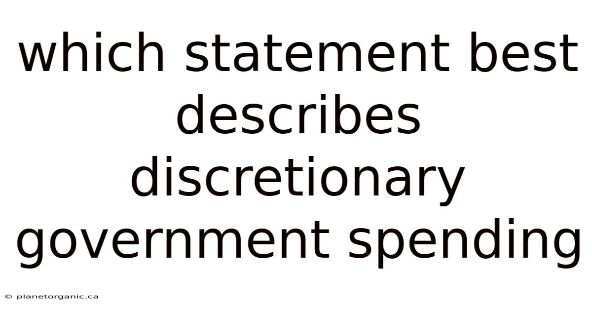 Which Statement Best Describes Discretionary Government Spending
