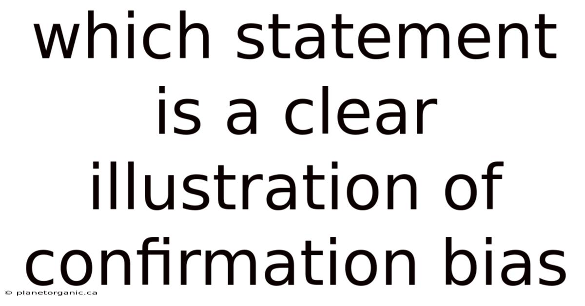 Which Statement Is A Clear Illustration Of Confirmation Bias