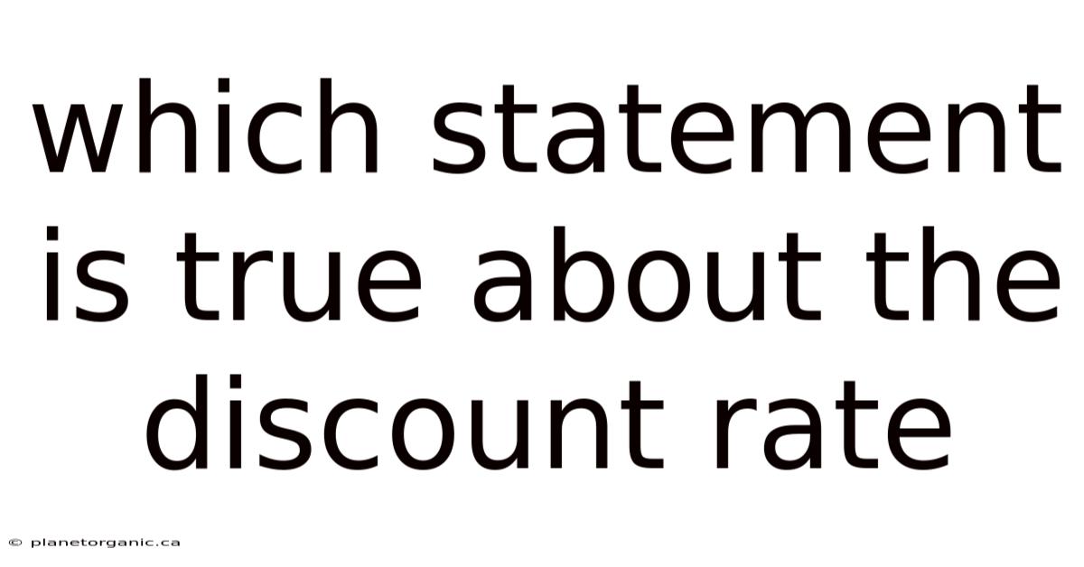 Which Statement Is True About The Discount Rate