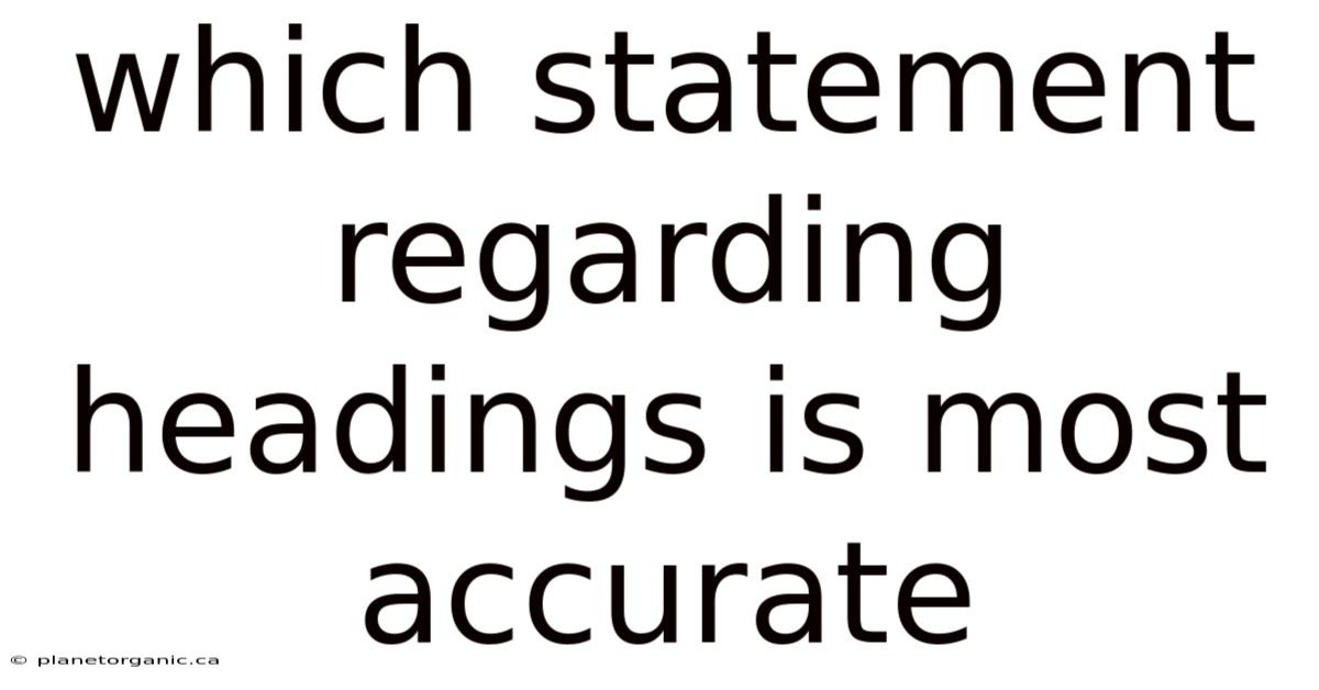 Which Statement Regarding Headings Is Most Accurate