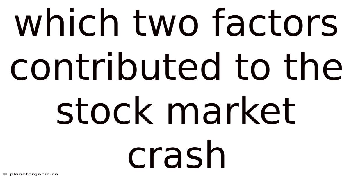 Which Two Factors Contributed To The Stock Market Crash