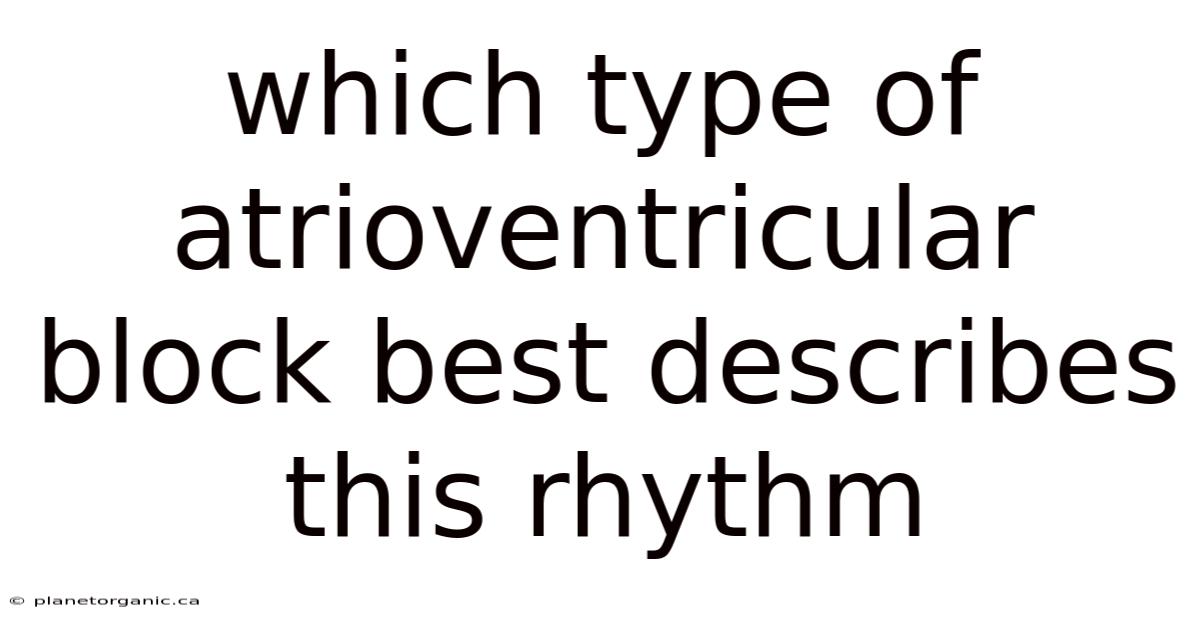 Which Type Of Atrioventricular Block Best Describes This Rhythm