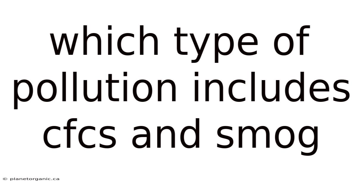 Which Type Of Pollution Includes Cfcs And Smog