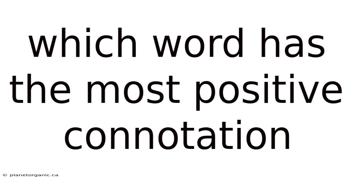Which Word Has The Most Positive Connotation