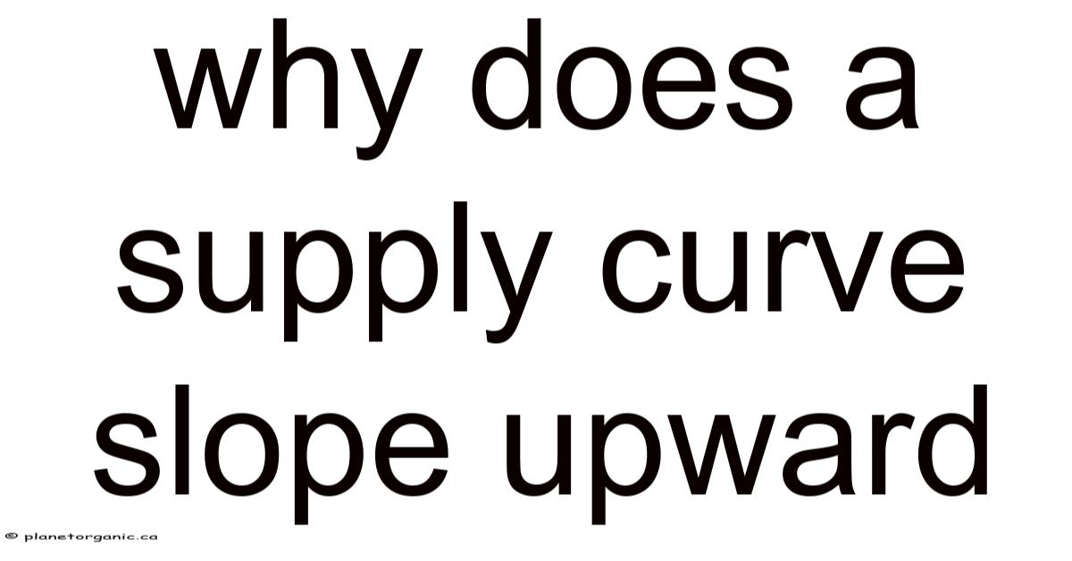 Why Does A Supply Curve Slope Upward