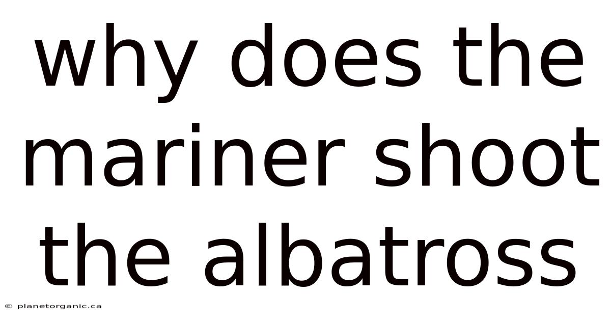 Why Does The Mariner Shoot The Albatross