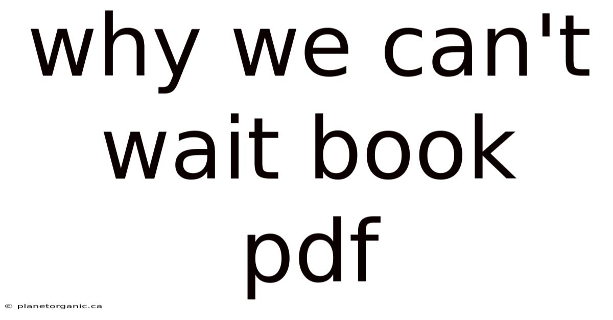 Why We Can't Wait Book Pdf
