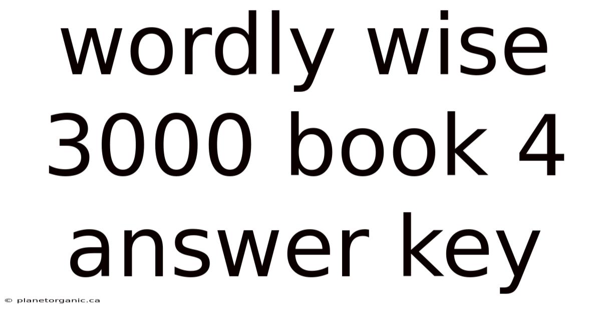 Wordly Wise 3000 Book 4 Answer Key