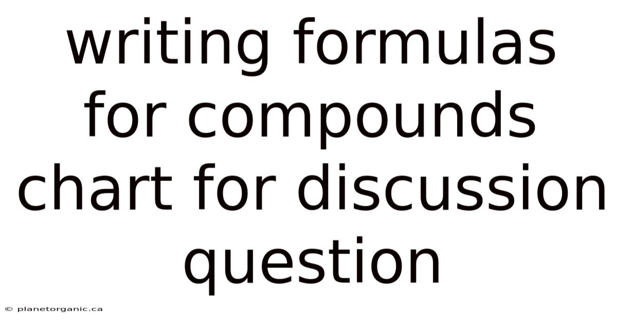 Writing Formulas For Compounds Chart For Discussion Question