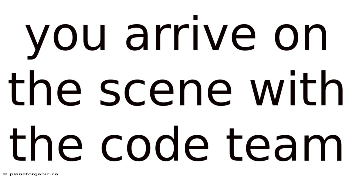 You Arrive On The Scene With The Code Team
