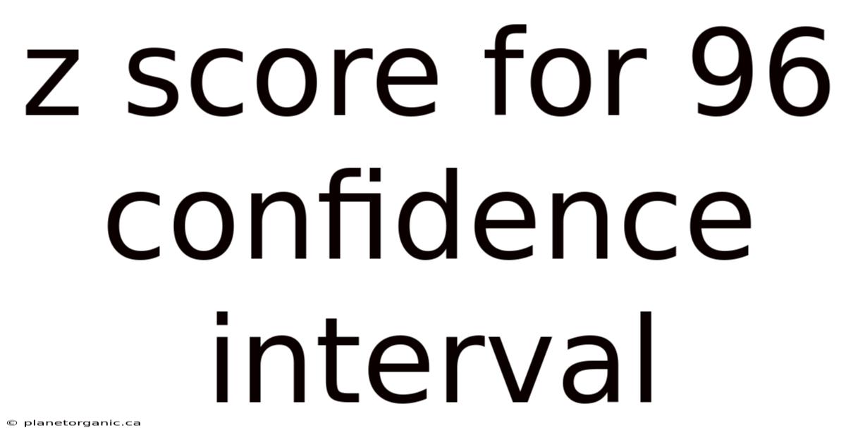 Z Score For 96 Confidence Interval